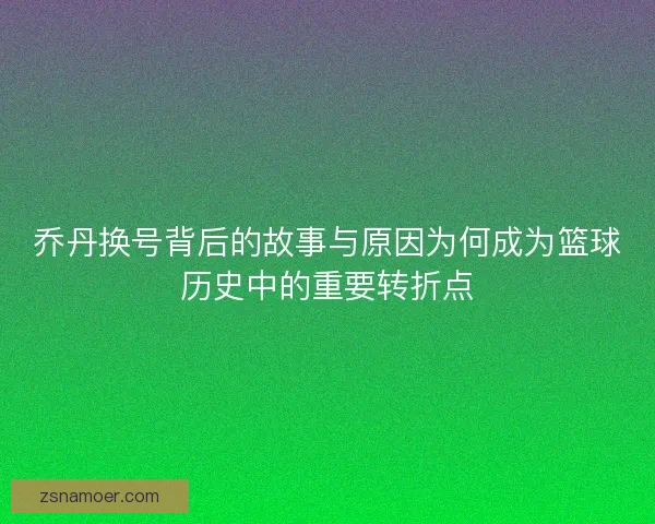 乔丹换号背后的故事与原因为何成为篮球历史中的重要转折点